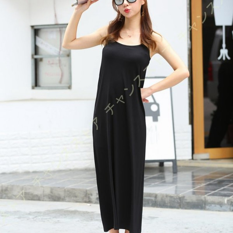 ワンピース インナーワンピース キャミワンピース 膝上丈 ペチコート シンプル タンクトップ 大きいサイズ クールネック 部屋着 吸汗速乾 温活 防臭 通気快適 通販 Lineポイント最大0 5 Get Lineショッピング