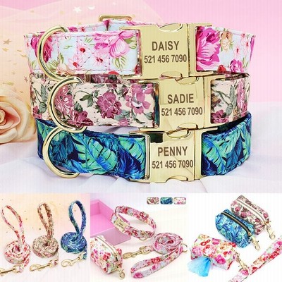 犬 首輪 リード ゴールド 名前入り 花柄 布製 かわいい おしゃれ 小型犬 中型犬 大型犬 迷子札 名札 電話番号入り 2 800円 約3 4週間後発送予定 通販 Lineポイント最大0 5 Get Lineショッピング