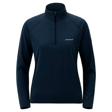 ├登山樂┤Mont-Bell Wic.zip shirt 女款長袖半門襟 軍藍 # 1114125NV