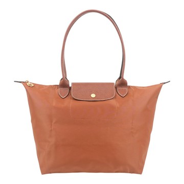 [平輸]LONGCHAMP L號長把LE PLIAGE摺疊水餃包(白蘭地酒色)