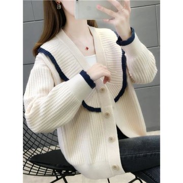 設計感女士毛衣針織開衫外套女2025年春裝新款時尚洋氣春秋裝上衣