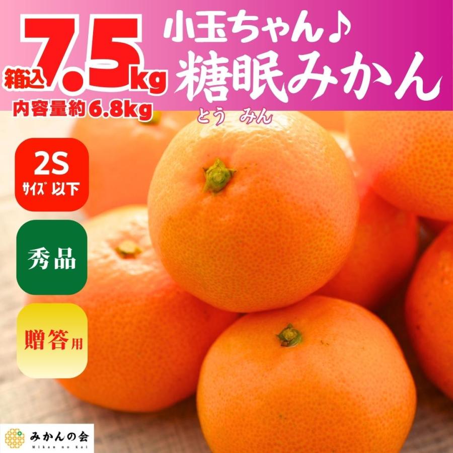 熟成 みかん 小玉ちゃん 秀品 箱込 7.5kg 内容量 6.8kg 2S サイズ以下 有田みかん 和歌山県産 産地直送 贈答用 