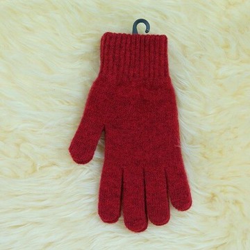 紐西蘭100%美麗諾羊毛手套*深紅色
