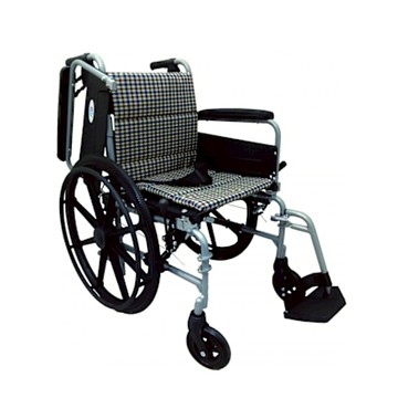 【輪椅】鋁製輕量化可拆手腳輪椅B附加功能A款 輪椅、鋁合金、可拆手把、可拆腳踏、輕量輪椅、摺疊收納、骨盆安全帶、扶手可掀、便攜輪椅、長照補助