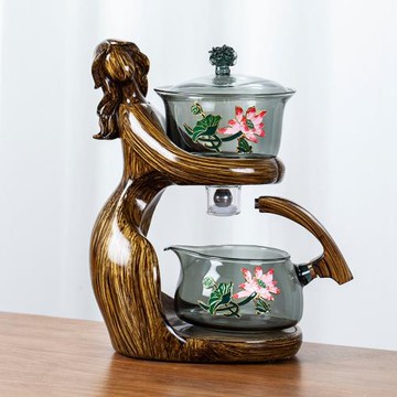 茶具套裝2026新款仕女全自動懶人家用玻璃磁吸泡茶壺辦公室沖茶器