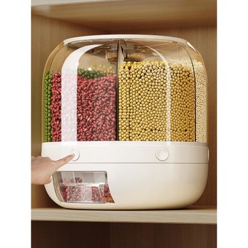 日本MUJIE五谷雜糧收納盒防蟲防潮旋轉裝大米缸儲存罐家用2024新