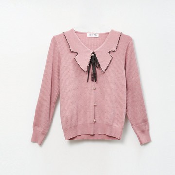 CLL巧玲瓏 造型領坑條針織衫 1258621