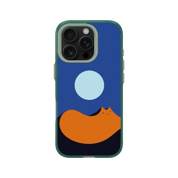 iPhone 16 Pro Clear 憂墨綠 - ilovedoodle (Lim Heng Swee) - Lunar Mirage Cat - 月光貓