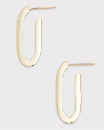 14K Gold Link Hoop Earrings