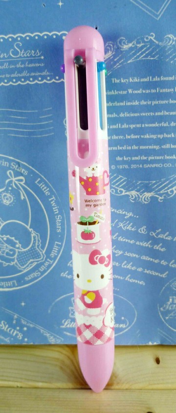 【震撼精品百貨】Hello Kitty 凱蒂貓 KITTY多色原子筆-6色筆-盆摘圖案-粉色 震撼日式精品百貨