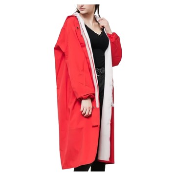 Funtaitai 超輕量風衣式時尚風雨衣 450g 多色可選 男女通用款  紅色  M