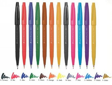 Pentel飛龍 SES15C 柔繪筆 10支/盒