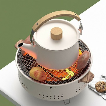 圍爐煮茶戶外燒烤爐燒烤架簡約便攜式室內多功能碳烤爐烤盤【幸福驛站】