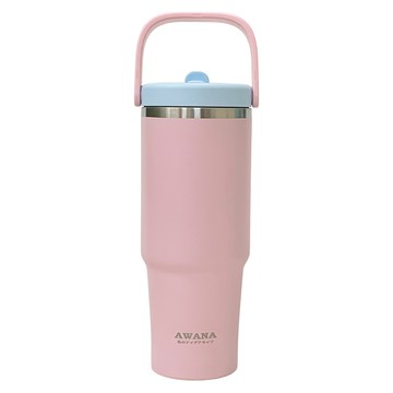 AWANA 手提馬卡龍保溫杯  櫻花粉  1個  900ml