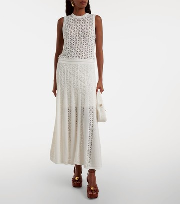 Zimmermann Wylie Flared Knit crochet cotton maxi skirt