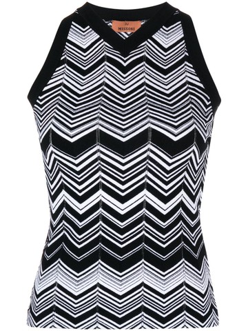 Missoni - chevron-knit racerback top - women - Polyester/Viscose - 44 - Black
