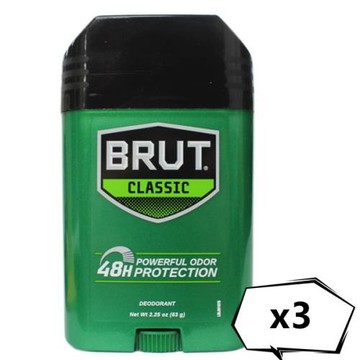 New!美國BRUT男用體香膏--48Hr留香(2.25oz/63g)*3