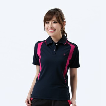 遊遍天下 MIT女款顯瘦抗UV吸濕排汗機能格紋POLO衫 GS1063 丈青