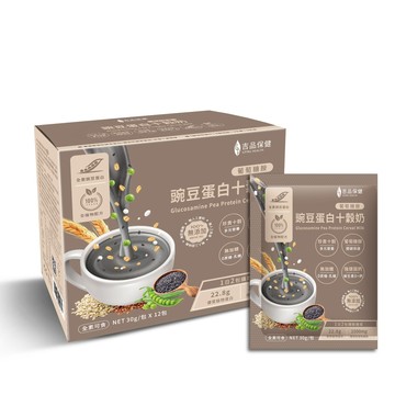 吉品保健 【x永齡農場】葡萄糖胺 豌豆蛋白十穀奶三盒組(12包/盒*3)