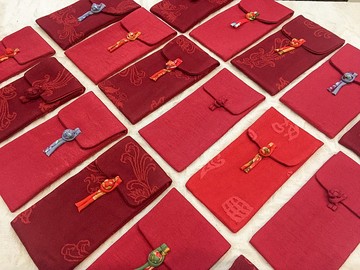 手作盤釦布紅包袋 鈔票收納 存摺袋 手機袋 經書袋