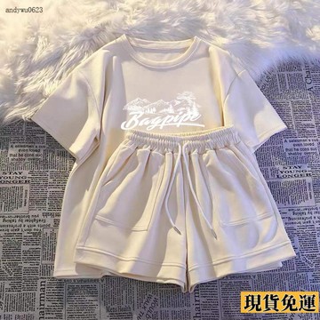 🌟全場免運🌟 休閒運動服套裝女夏寬鬆減齡顯瘦大碼中長款  短袖  短褲跑步兩件
