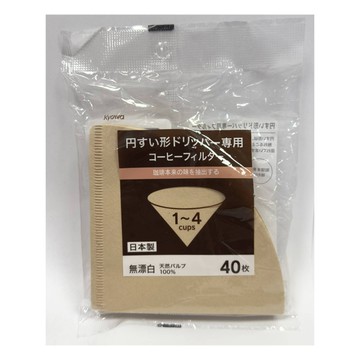 Kyowa錐形無漂白咖啡濾紙-40枚入-1-4杯