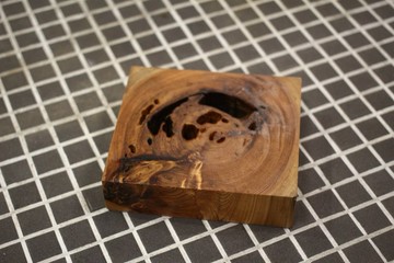 【沐春生活】紅檜底座 天然樹洞杯墊 造型木塊 三峽日月坊出品