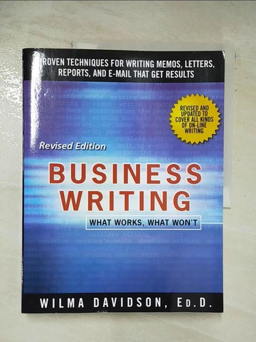【書寶二手書T5／語言學習_DTN】Business writing : what works, what won't_Wilma Davidson.