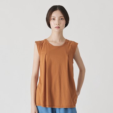 【ERSS】女裝 短袖 女生 t恤 短袖上衣 氣質 飄逸 小肩袖TEE 褐色【K70271】