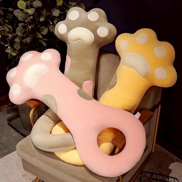 【家寵LOVEHOME】 LOVEHOME  護頸 頸枕 套圈圈 貓爪貓咪小貓 長條抱枕 長抱枕 90cm - (佛系隨機出貨版)