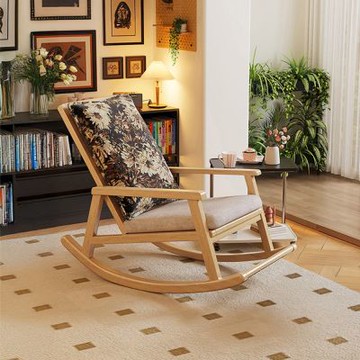 Happylife 實木搖椅 向日葵坐墊款 Y12503