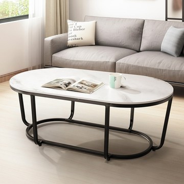 Boden-威吉3.7尺橢圓形岩板大茶几-110x60x46cm