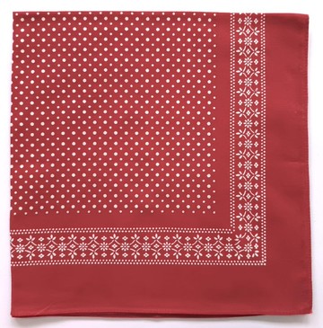圓點與碎花頭巾，21 x 21 英吋，紅色頭巾，棉質，節日禮物