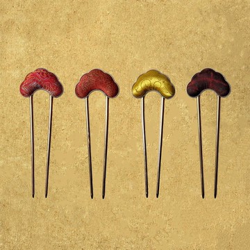 【雙面手作非遺真絲香】新中式復古/紅云紗宋錦蜀錦髮簪飾品