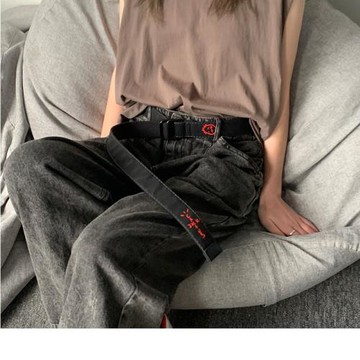 腰帶女夏季布小眾設計感簡約潮新款牛仔褲帶男士年輕人ins風皮帶