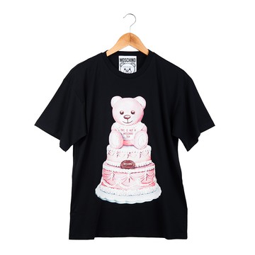 MOSCHINO 經典蛋糕泰迪熊棉質上衣 (黑色/XXS)