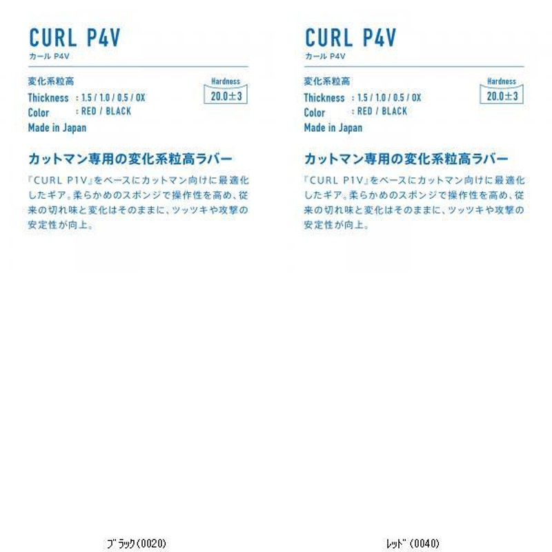 ヤマト卓球 ＴＳＰ CURLP4V 220040 卓球ラバー | LINEショッピング