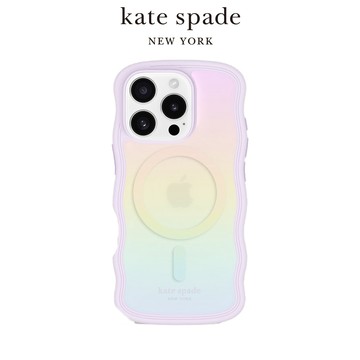 kate spade iPhone 16系列 MagSafe 精品磁吸防摔波浪殼  粉彩紫 手機殼