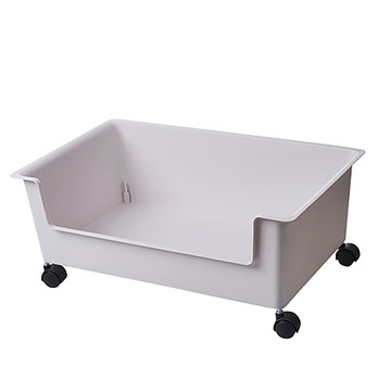 書本收納盒 帶輪  PP材質  大小款可選  白色  1個