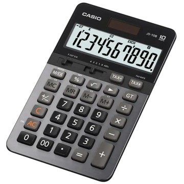財務 CASIO 商用10位元計算機-黑灰JS-10B