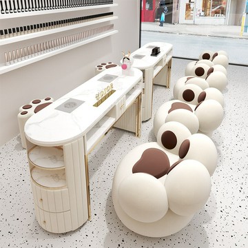 ??快速出貨 美甲桌椅批發套裝組合現代網紅單雙人修甲臺特價經濟美甲桌輕奢風