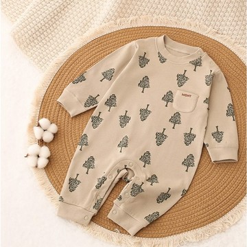 Cheese【預購】森林系柔彈寶寶連身衣/男女寶寶爬服/嬰兒連體衣/男寶包屁衣/女寶包屁衣/寶寶連身衣