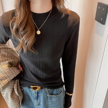 【LANNI 藍尼】現+預 小立領微絨保暖打底上衣(上衣/女裝/休閒/百搭/加絨衣)