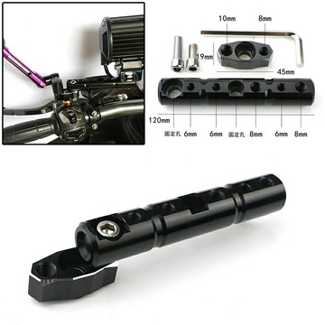 電動踏板車裝飾配件多功能擴展支架燈飾橫桿摩托車改裝射燈后鏡座