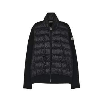 MONCLER 羽絨拼接羊毛針織外套 #L