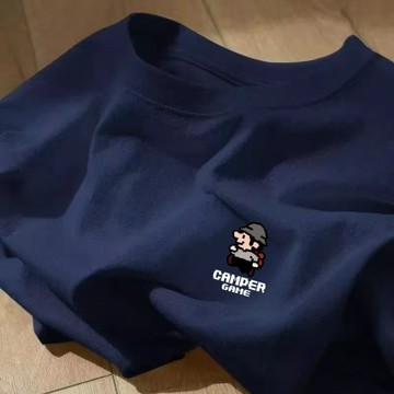 【隔日達●天然棉放心穿】日系復古印花短袖 重磅短t男生寬鬆T恤日系上衣oversize大尺碼t恤短t日系 0172