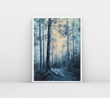 森林山水畫原作