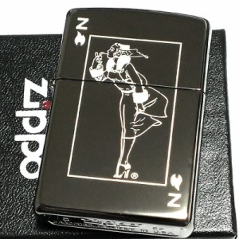 ZIPPO ライター ウィンディ ブラックアイス ジッポ 黒 レーザー彫刻