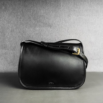 義大利植鞣革馬鞍包-大款(黑色)