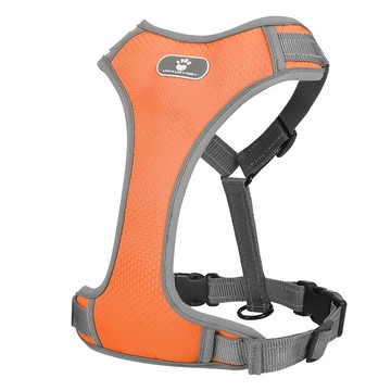 背心式寵物反光背帶 防暴衝輕量透氣 舒適束縛  XL  橙色  1個